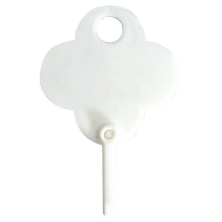 Key Tag, White, Plastic, Reusable, Shamrock, 100 PK