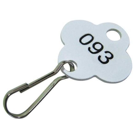 Key Tag, White, Plastic, Shamrock, Nickel Plated 40 PK