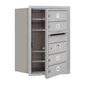 Mailbox, Aluminum, Powder Coated, 4 Doors, Recessed, USPS