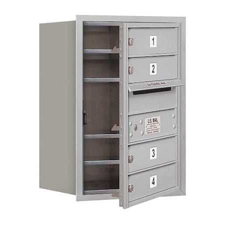 Mailbox, Aluminum, Powder Coated, 4 Doors, Recessed, USPS