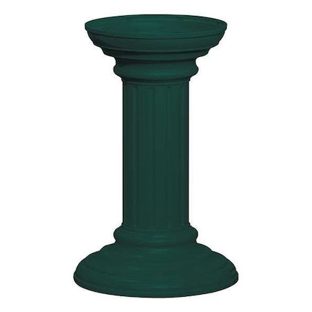Pedestal, Green, Powder Coated, In Ground, Decorative