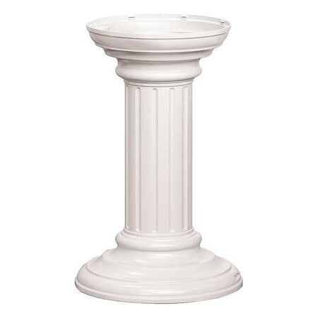 Pedestal, White, Powder Coated, In Ground, Decorative