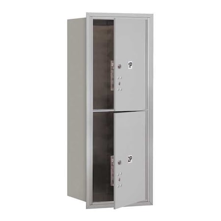Mailbox, Aluminum, Powder Coated, 2 Doors, Recessed, PL5