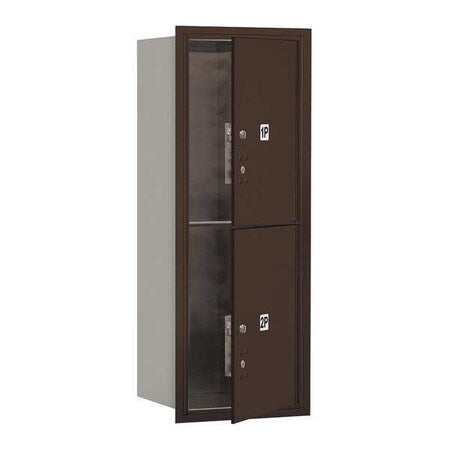 Mailbox, Bronze, Powder Coated, 2 Doors, Recessed, PL5