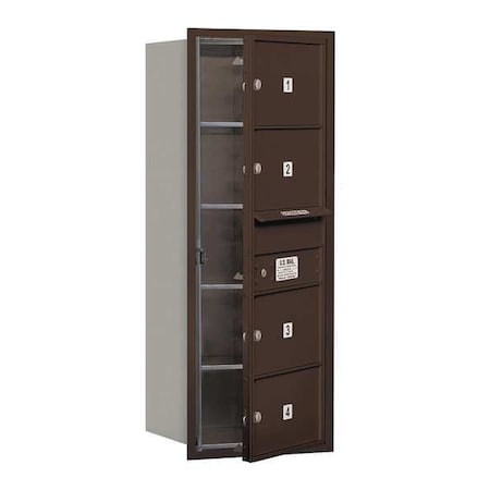Mailbox, Bronze, Powder Coated, 4 Doors, Recessed, MB2