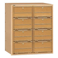 Mailbox, Brass, Powder Coated, 8 Doors, Recessed, Rear Loading