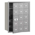 Mailbox, Aluminum, Powder Coated, 15 Doors, Recessed, USPS
