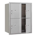 Mailbox, Aluminum, Powder Coated, 4 Doors, Recessed, USPS