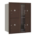 Mailbox, Bronze, Powder Coated, 4 Doors, Recessed, USPS