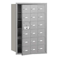 Mailbox, Aluminum, Powder Coated, 18 Doors, Recessed, USPS