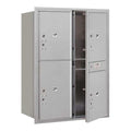 Mailbox, Aluminum, Powder Coated, 4 Doors, Recessed, USPS