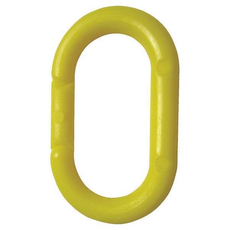 Chain Link for Plastic Chain Barrier, Yellow, 2 in Length, Matte