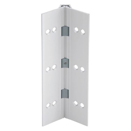 Piano Hinge, Aluminum, Full Mortise Mounting, 1 9/16 in Leaf W x 83 in Leaf H, Satin Aluminum