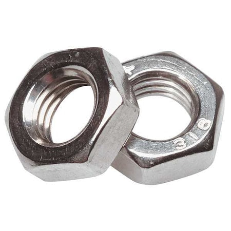 Hex Nut, 1/4"-28, 316 Stainless Steel, Not Graded, Plain, 1/4 in Ht, 10 PK