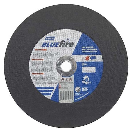 Abrasive Cut-Off Wheel, Type 1, 14 in Dia, 0.1094 in Thick, 1 in Arbor Hole Size, Zirconia Alumina