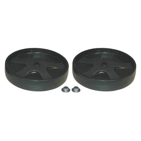 Rollout Wheel/Push Cap , 3 in H, 8 in Dia, 8 in L, 2PK