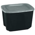 Stackable Storage Tote W/ Lid, 18 gal, 23-1/2 in L x 17-1/2 in W x 15-1/2 in H, Gray, Polypropylene