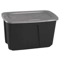 Stackable Storage Tote W/ Lid, 32 gal, 31-7/8 in L x 20 in W x 17-3/4 in H, Gray, Polypropylene