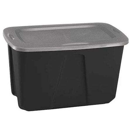 Stackable Storage Tote W/ Lid, 32 gal, 31-7/8 in L x 20 in W x 17-3/4 in H, Gray, Polypropylene