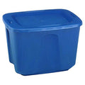Stack & Nest Storage Tote W/ Lid, 18 gal, 23-1/2 in L x 17-1/2 in W x 15-1/2 in H, Blue