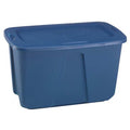 Stack & Nest Storage Tote W/ Lid, 32 gal, 31-7/8 in L x 20 in W x 17-3/4 in H, Blue, Polypropylene