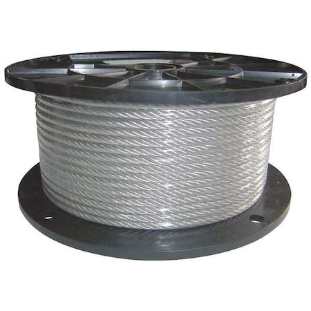 Cable, 1/4 in. dia., 500 ft., 7 x 19, Vinyl