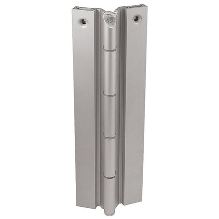 Piano Hinge, Aluminum Alloy, Full Surface Mounting, 1 5/8 in Leaf W x 7 ft Leaf H, Clear Anodized