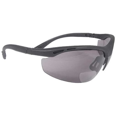 Cheaters(R) Bi-Focal Reader Safety Glasses, Black Wraparound Frame, 1.5 Diopter, Gray Lens