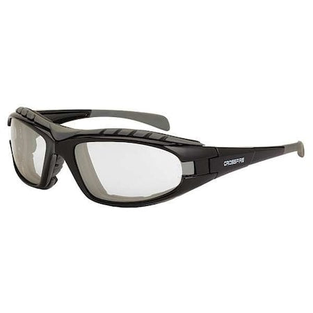 Crossfire Diamondback, Safety Glasses, Anti-Fog & Anti-Scratch, Indoor/Outdoor Lens, Black Frame