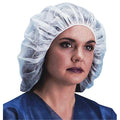 Bouffant Cap, Polypropylene, Latex-Free, White, 24 in Dia, Size Large, 1000PK
