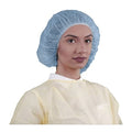 Bouffant Cap, Polypropylene, 19 in Dia., Blue, S, 1000 PK