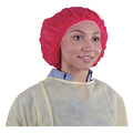 Bouffant Cap, Polypropylene, 24 in Dia., Red, L, 1000 PK