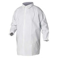 KleenGuard A40 Disposable Lab Coat, Microporous Film Laminate, Snaps Closure, White, 2XL, 30 PK