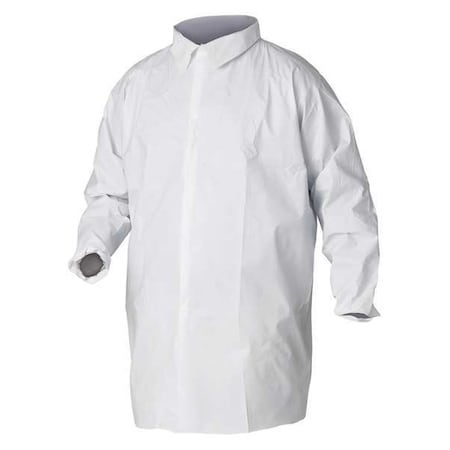 KleenGuard A40 Disposable Lab Coat, Microporous Film Laminate, Snaps Closure, White, XL, 30 PK