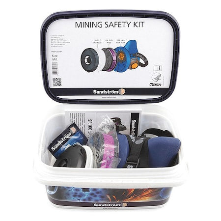 Half Mask Respirator Kit, Includes 1 Cartridge, P100, SR 510 Sereies, Snap-In Gasket, Size M