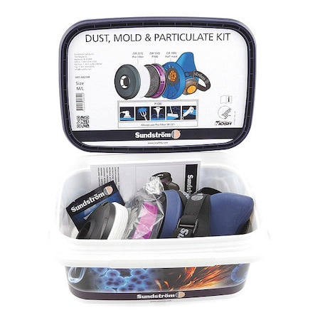 Half Mask Respirator Kit, 1 Cartridge Included, P100 Filter, Snap-In Gasket, Size M