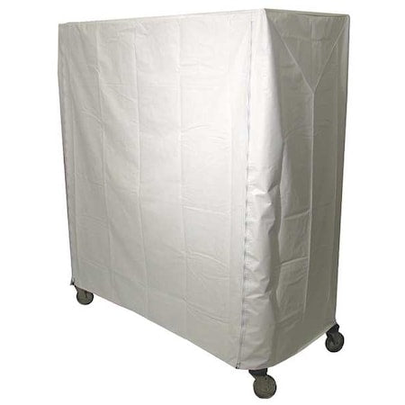 Cart Cover, 48x18x62, White, Vinyl, Zipper