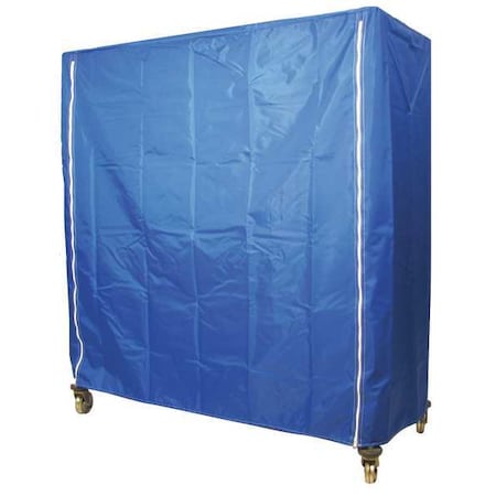Cart Cover, 48x18x54, Blue, Nylon, Zipper