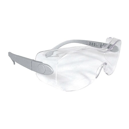 Sheath, Safety Glasses, Anti-Fog & Anti-Scratch, Clear Lens, Silver Frame, Frameless