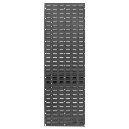 Steel Louvered Panel, 1 1/2 in D x 61 in H x 18 in W, Gray