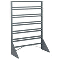 Steel Bin Rail Floor Rack, 15 in D x 54 in H x 36 in W, Gray