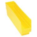 Shelf Storage Bin, Polypropylene, Yellow, 8 in H, 4 3/8 in W, 17 7/8 in L