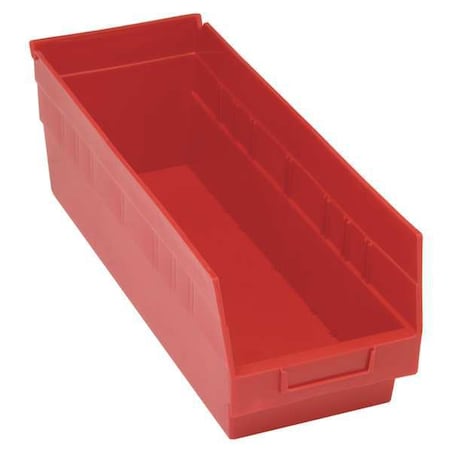 Red Shelf Bin, 17-7/8"L x 6-5/8"W x 8"H