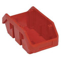 Hang & Stack Storage Bin, Plastic, Red, 5 in H, 6 5/8 in W, 12 1/2 in L