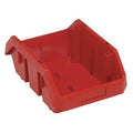 Hang & Stack Storage Bin, Plastic, Red, 6 1/2 in H, 9 1/4 in W, 14 in L