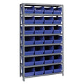 Steel Bin Shelving, 12 in D x 75 in H x 36 in W, 8 Shelves, Blue