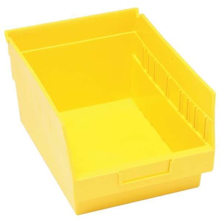 Shelf Storage Bin, Polypropylene, Yellow, 8 in H, 8 3/8 in W, 11 5/8 in L