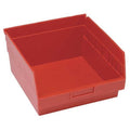 Shelf Storage Bin, Polypropylene, Red, 8 in H, 11 1/8 in W, 11 5/8 in L