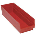 Shelf Storage Bin, Polypropylene, Red, 8 in H, 8 3/8 in W, 23 5/8 in L