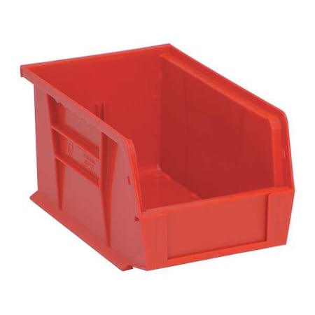 Hang & Stack Storage Bin, Polypropylene, Red, 5 in H, 6 in W, 9 1/4 in L
